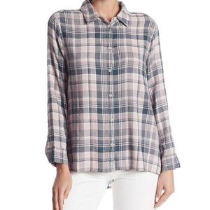 Melrose & Market Soft Pink Plaid Flannel Shirt